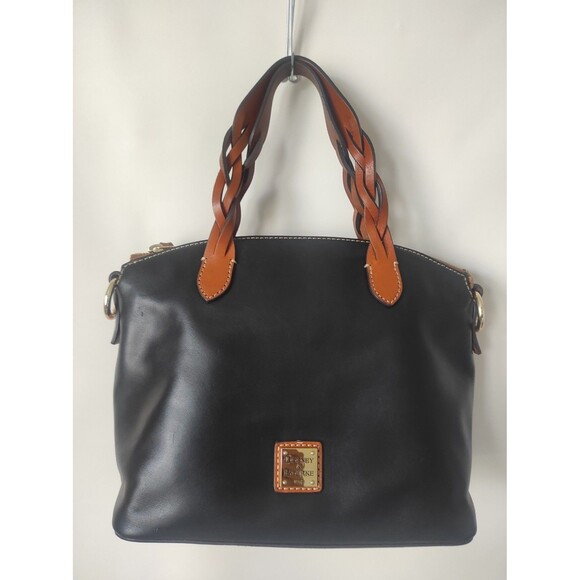 Dooney & Bourke Black Smooth Wexford Leather Heidi Small Satchel Crossbody - Picture 1 of 16